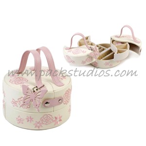 PU leather cosmetic boxes with handle