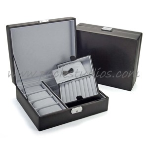 PU leather cosmetic boxes with handle